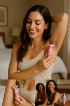 Women's Electric Shaver - 2-in-1 Rechargeable Bikini Trimmer & Facial Hair Remover, Waterproof Body Shaver for Legs, Arms, Underarms - USB Cordless 90 Min Battery Life Image 2