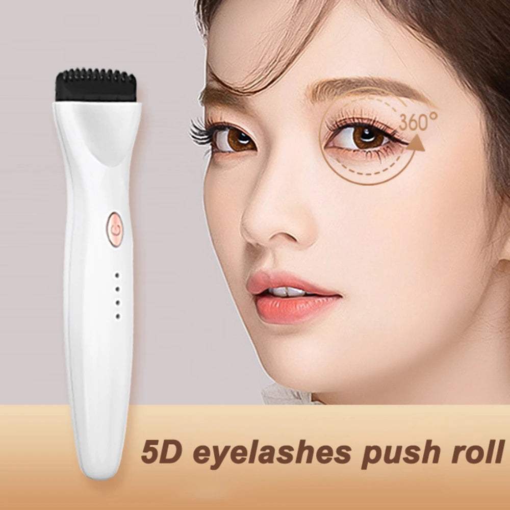 5D Heated Eyelash Curler – Electric Long-Lasting Lash Perm Tool with 3 Heat Modes, Portable USB Curling Wand - Hardonia