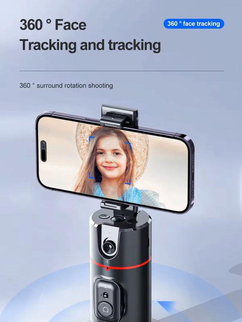 Capture Every Moment with the P02 Auto Face Tracker: 360° Rotation, Remote Control, & No App Needed! Perfect for Live Streaming & Vlogging!📸✨