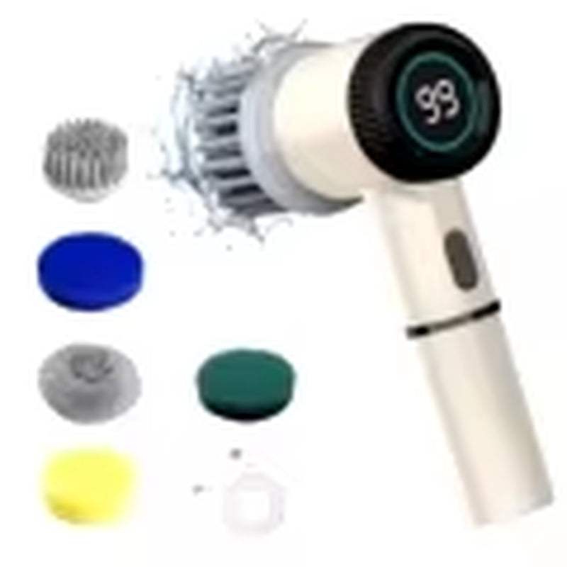 Wireless Electric Cleaning Brush – Powerful IPX7 Waterproof Handheld Scrubber with 4 Brush Heads, USB-C Rechargeable Household Cleaner - Hardonia