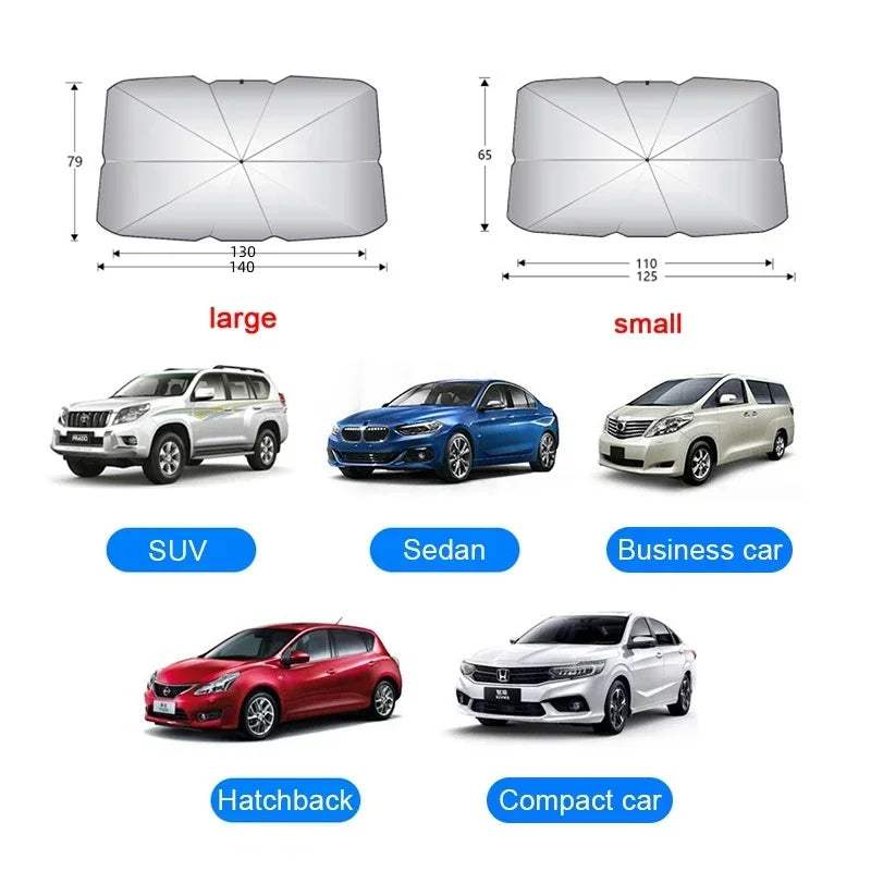 Car Sun Shade Protector – Foldable Windshield Parasol, UV & Heat Blocker, Auto Front Window Sunshade for All Seasons - Hardonia