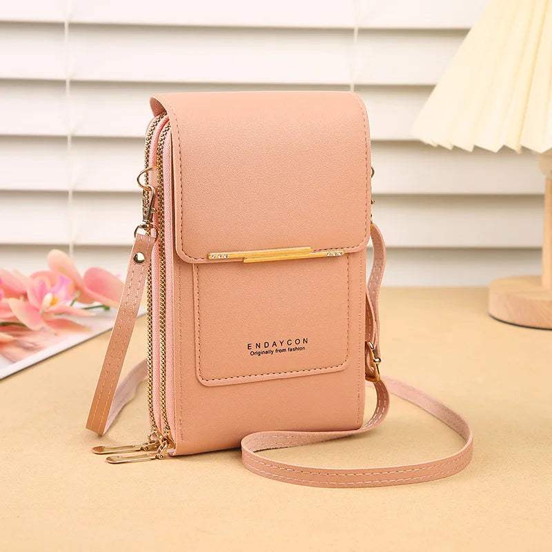 Women’s Touch Screen Crossbody Phone Bag – Crazy Bag Lock Purse with Card Holder - Hardonia