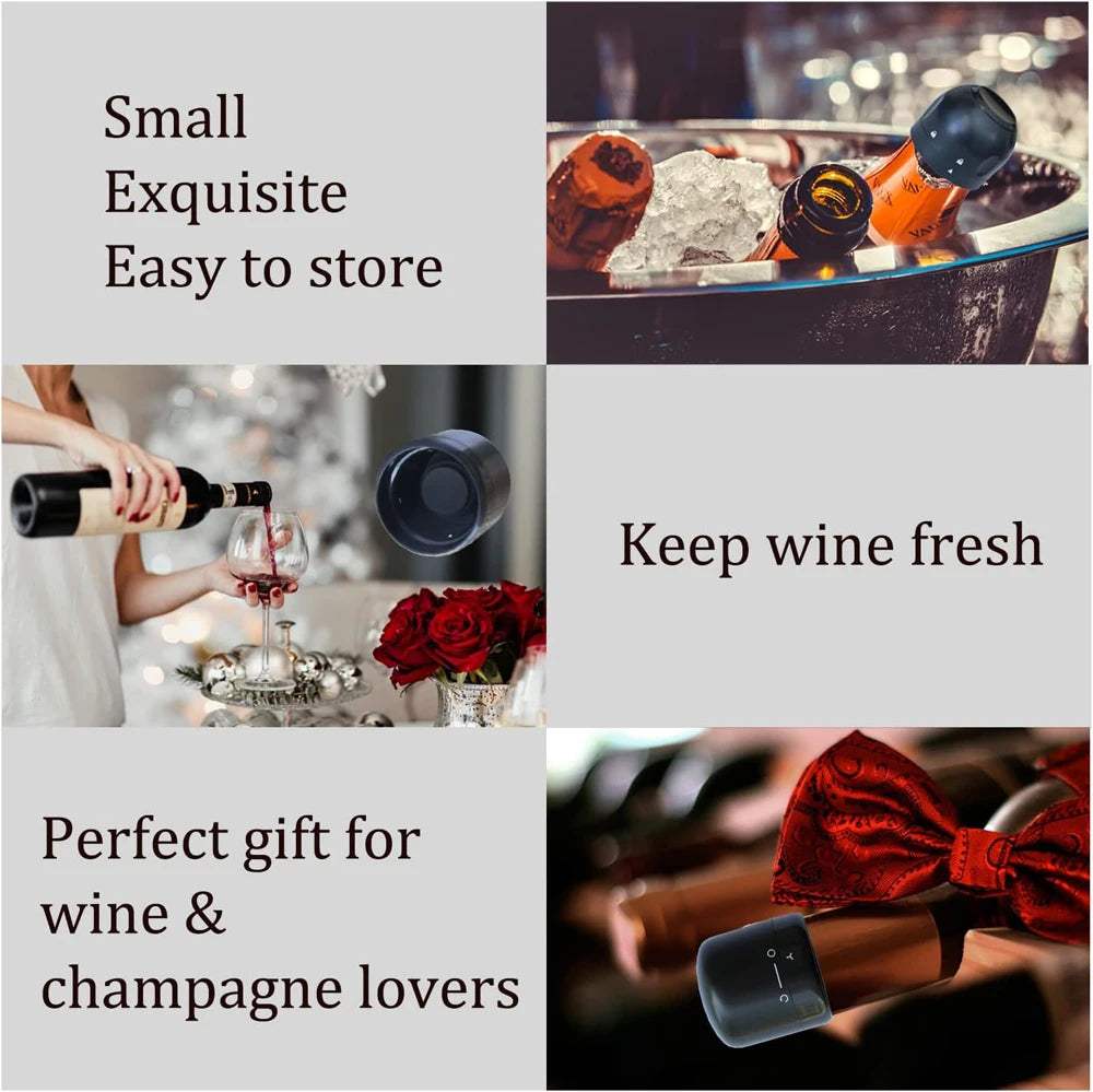 Champagne & Wine Bottle Stopper Set – Reusable Silicone Wine Savers, Leak-Proof Airtight Seal, Keeps Wine & Sparkling Fresh - Hardonia
