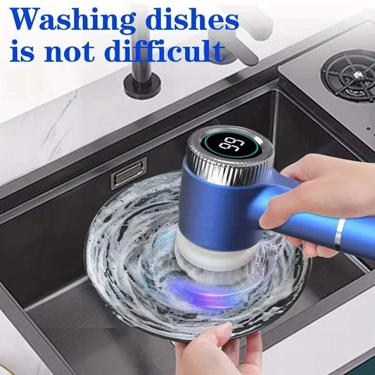 Wireless Electric Cleaning Brush – Powerful IPX7 Waterproof Handheld Scrubber with 4 Brush Heads, USB-C Rechargeable Household Cleaner - Hardonia