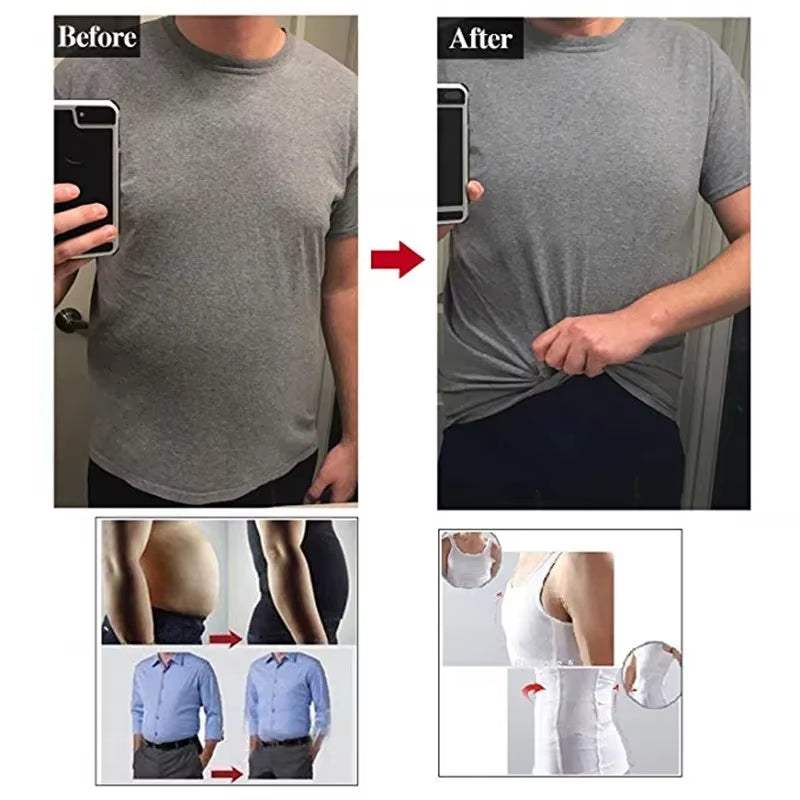 Elevate Your Confidence with Our Men's Slimming Shapewear Undershirt - Perfect Tummy Control Tank Top! - Hardonia