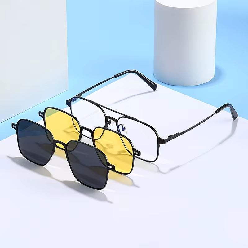 Hardonia 3-in-1 polarized magnet clip-on sunglasses with interchangeable lenses for versatile wear