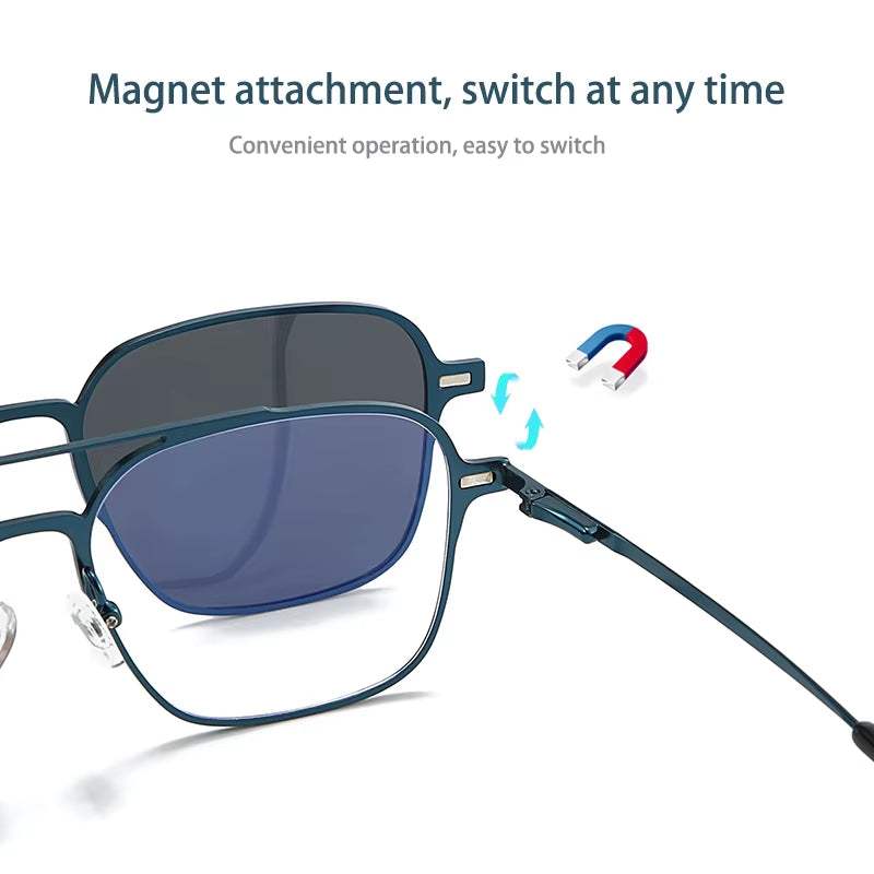 Hardonia 3-in-1 polarized magnet clip-on sunglasses with easy switch magnet attachment