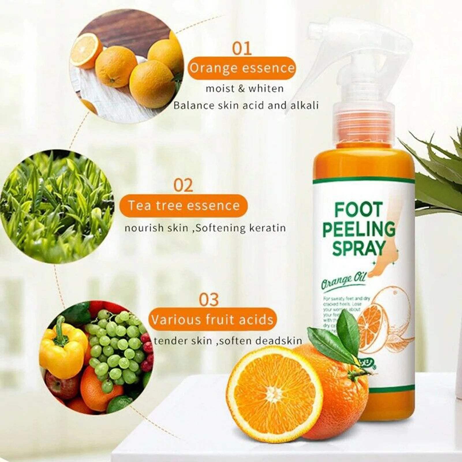 110ml Foot Peeling Spray – Exfoliating Dead Skin Remover, Moisturizing Pore Care for Feet, Elbows & Knees - Hardonia