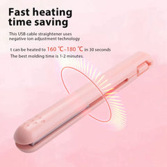 Portable Cordless USB Hair Straightener Brush – Perfect for Travel and Dorm Life! Straighten or Curl Short Hair with Ease! thumbnail 4