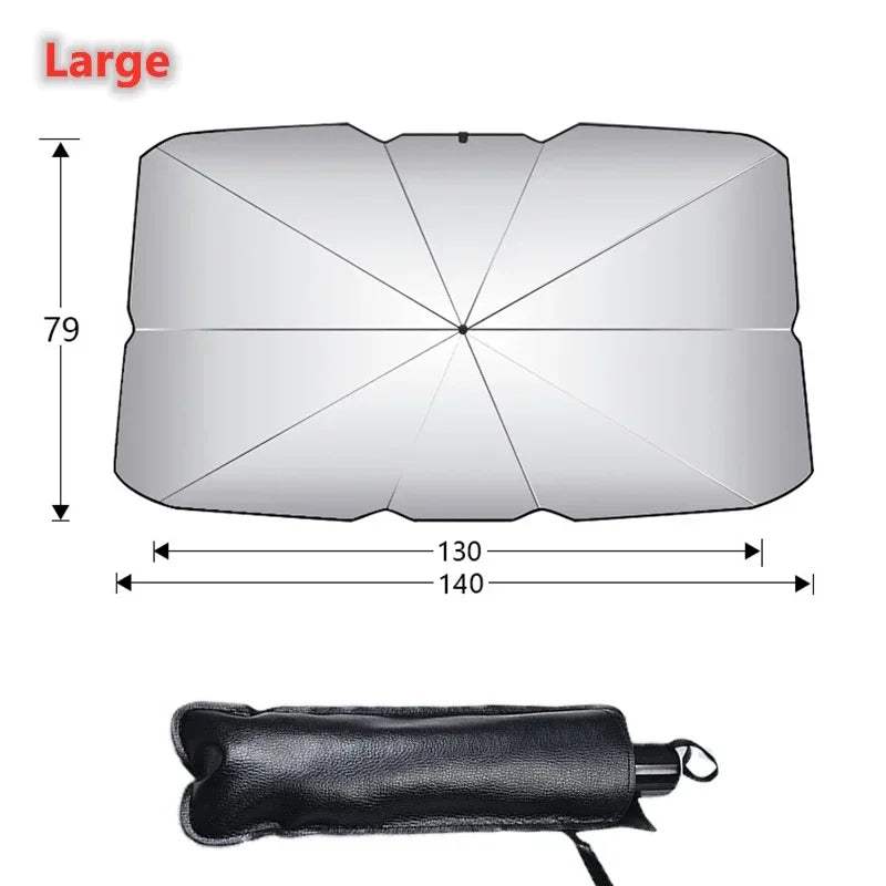 Car Sun Shade Protector – Foldable Windshield Parasol, UV & Heat Blocker, Auto Front Window Sunshade for All Seasons - Hardonia