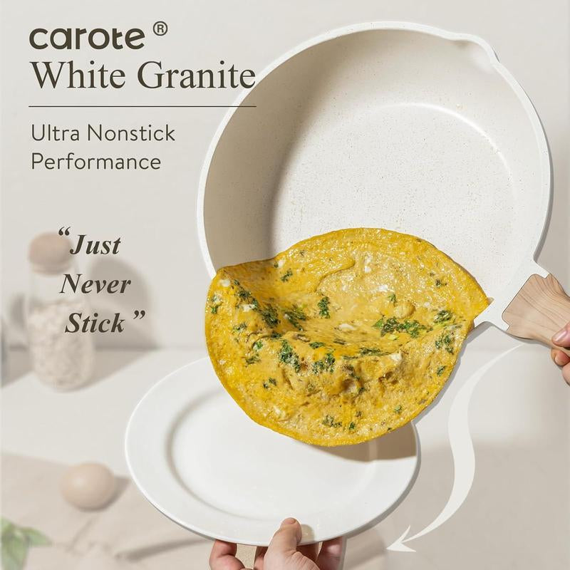Upgrade your kitchen game with the CAROTE 14-Piece Nonstick Cookware Set! 🥘✨ Includes utensils and pan protectors for the ultimate cooking experience! #KitchenEssentials #CookingSet