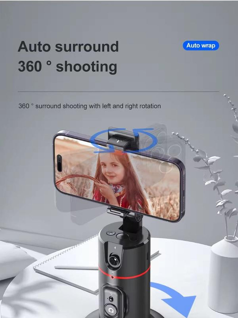 Capture Every Moment with the P02 Auto Face Tracker: 360° Rotation, Remote Control, & No App Needed! Perfect for Live Streaming & Vlogging!📸✨