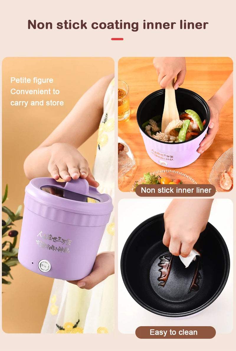 Electric Cooking Pot – 1.2L/1.5L Multi-Function Portable Cooker, Non-Stick Mini Pot for Noodles, Rice & Soups - Hardonia