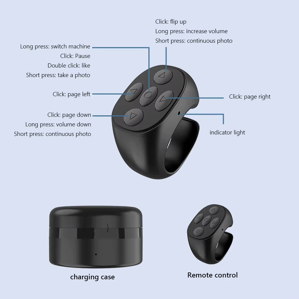 Elevate Your TikTok Game with This Bluetooth Ring Remote – Perfect for Selfies, Browsing, and More!
