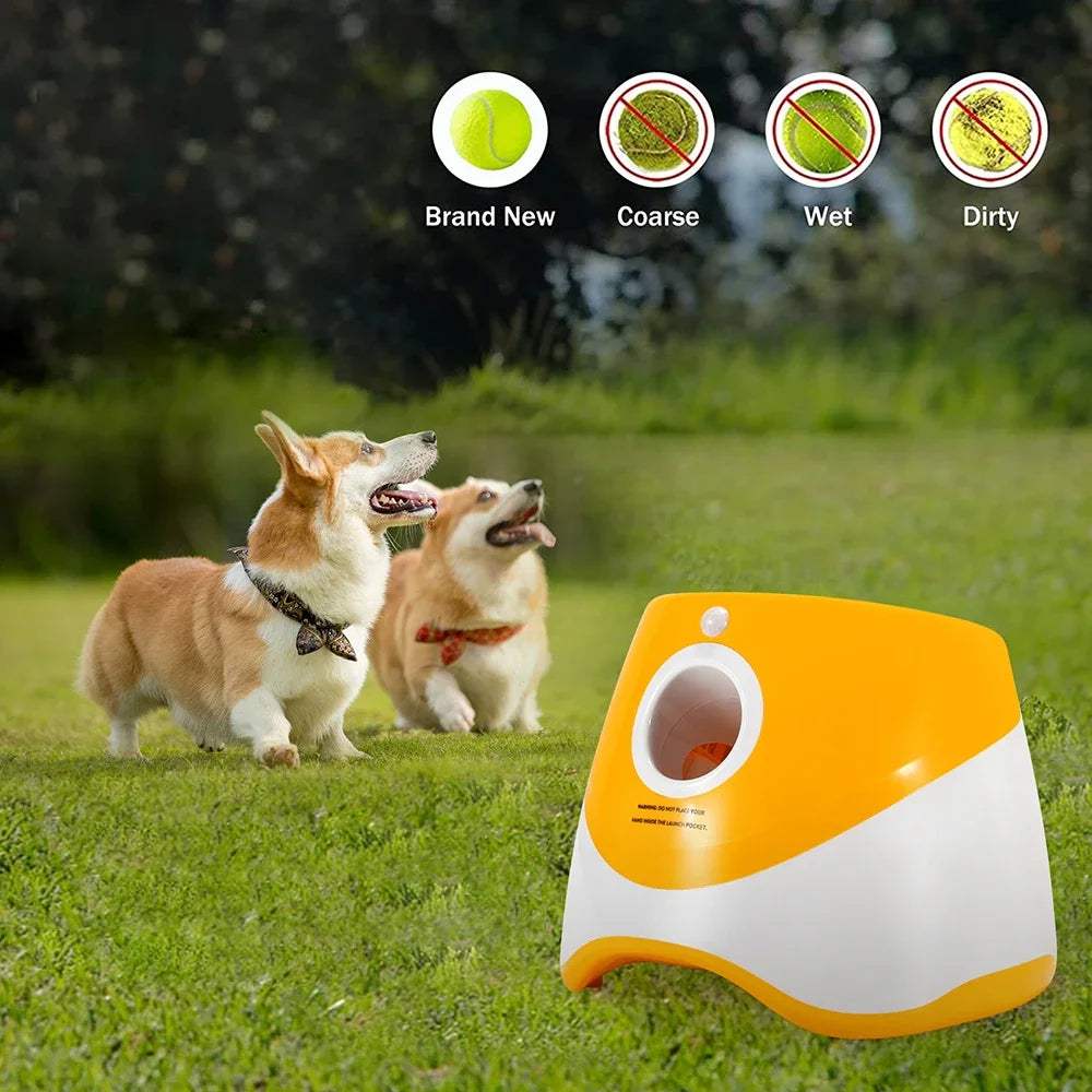 Automatic Ball Launcher for Dogs - Interactive Tennis Thrower with Adjustable Distances - Hardonia
