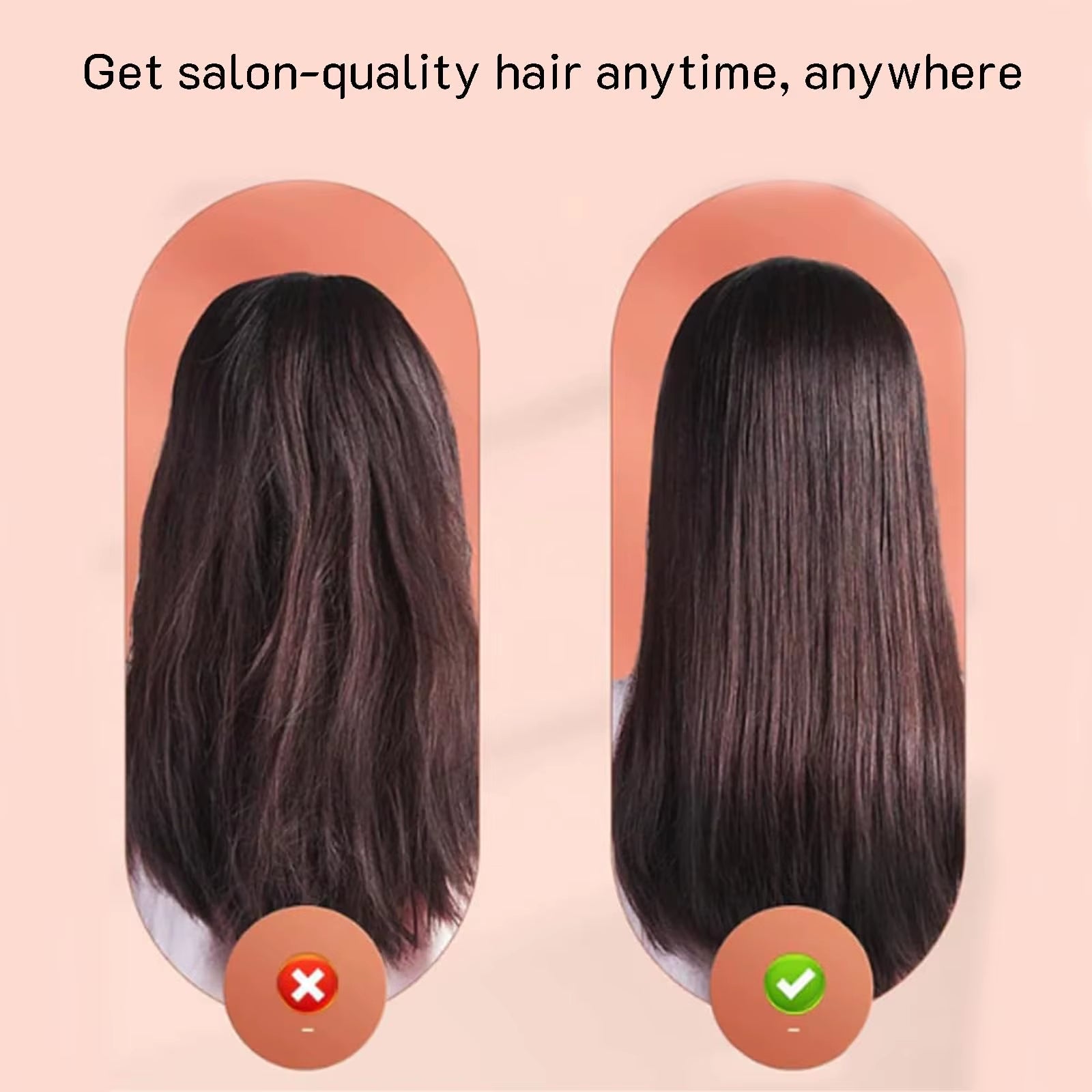 Portable Cordless USB Hair Straightener Brush – Perfect for Travel and Dorm Life! Straighten or Curl Short Hair with Ease!