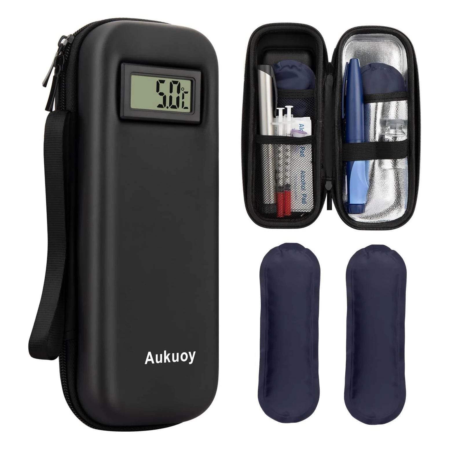 Insulin Travel Cooler with Digital Thermometer - Temperature-Controlled Diabetic Medication Case - Hardonia