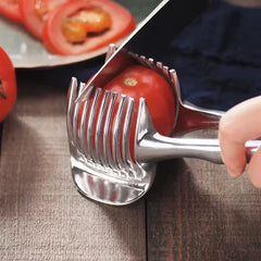 Slice it right! 🍊🍅 The ultimate stainless steel handheld slicer for oranges, lemons, tomatoes, and onions! #KitchenGadgets #FoodieEssentials thumbnail 4