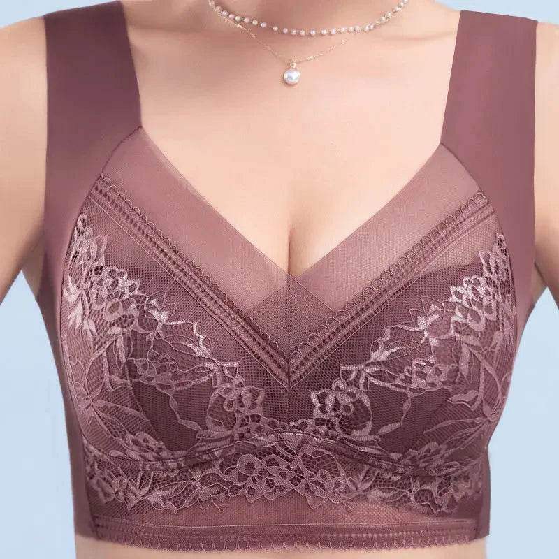 Women’s Wireless High Impact Push Up Bralette – Seamless Full Coverage Lace Bra - Hardonia
