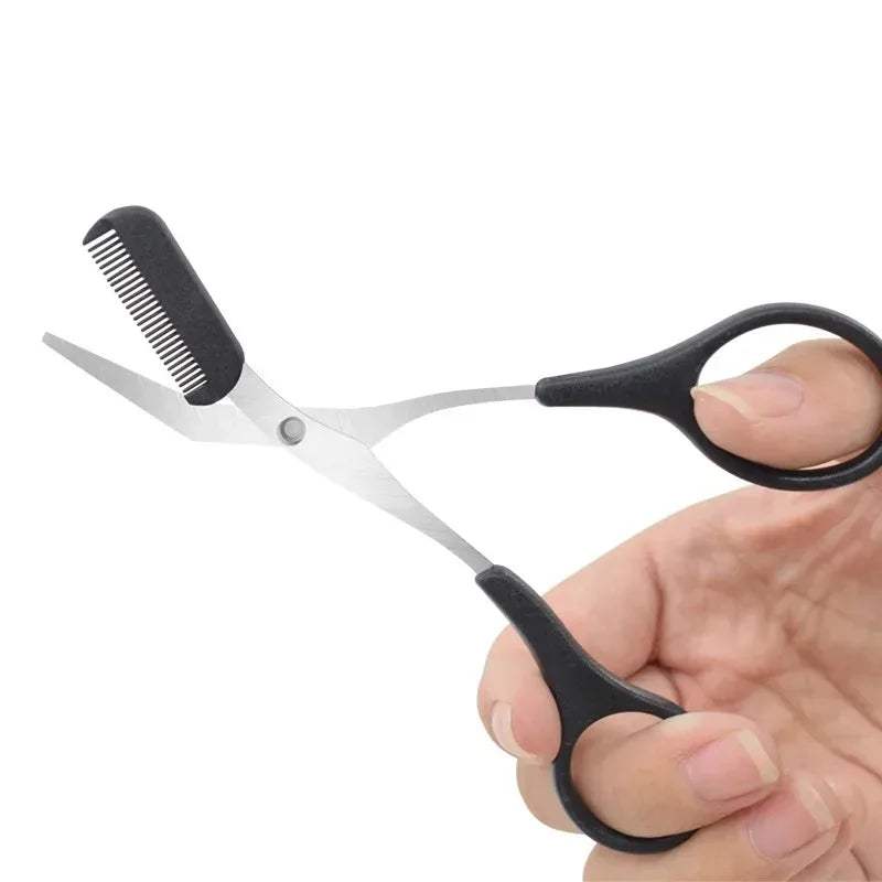 Stainless Steel Eyebrow Trimmer Scissors with Comb – 1/2/3/4 Pcs Eyebrow Shaping & Hair Removal Makeup Tools - Hardonia