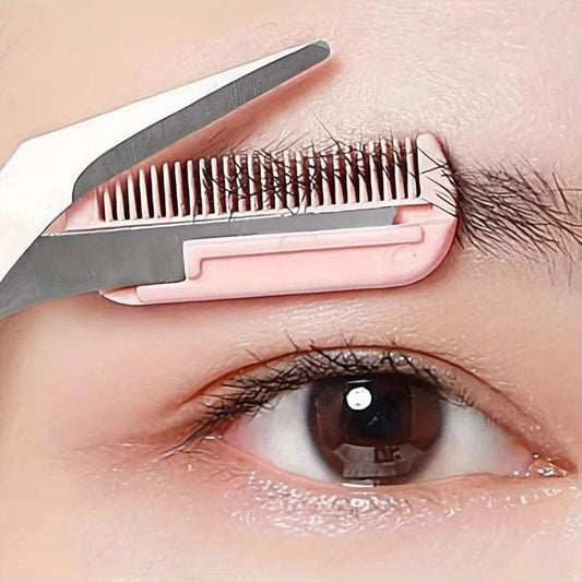 Stainless Steel Eyebrow Trimmer Scissors with Comb – 1/2/3/4 Pcs Eyebrow Shaping & Hair Removal Makeup Tools - Hardonia
