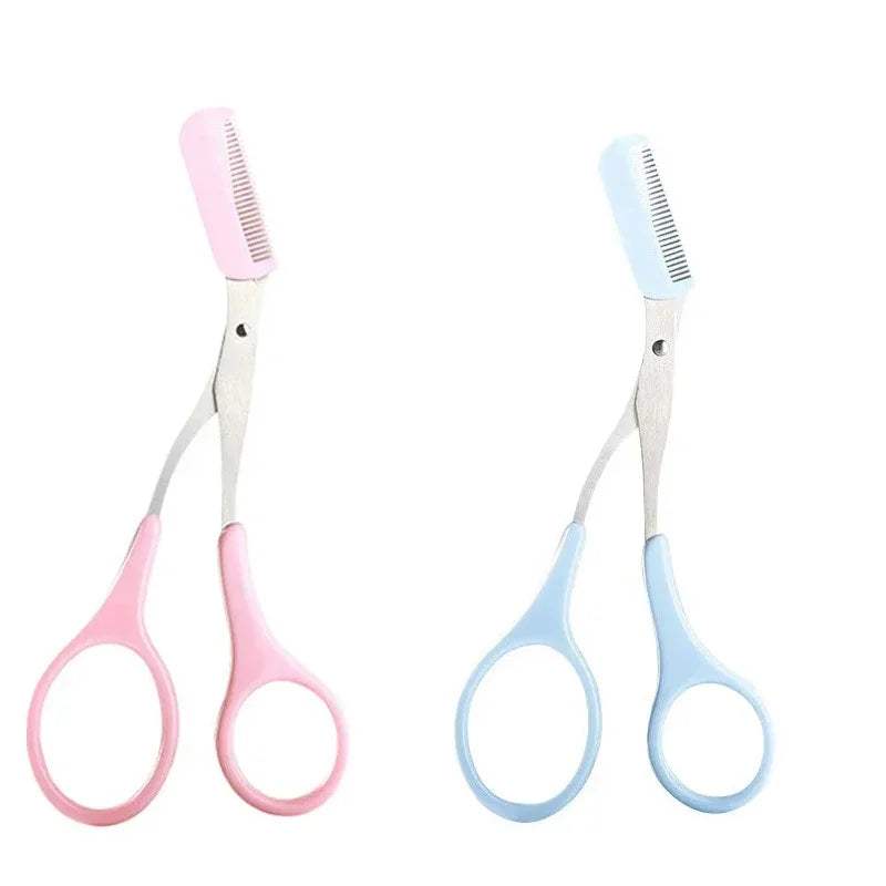 Stainless Steel Eyebrow Trimmer Scissors with Comb – 1/2/3/4 Pcs Eyebrow Shaping & Hair Removal Makeup Tools - Hardonia