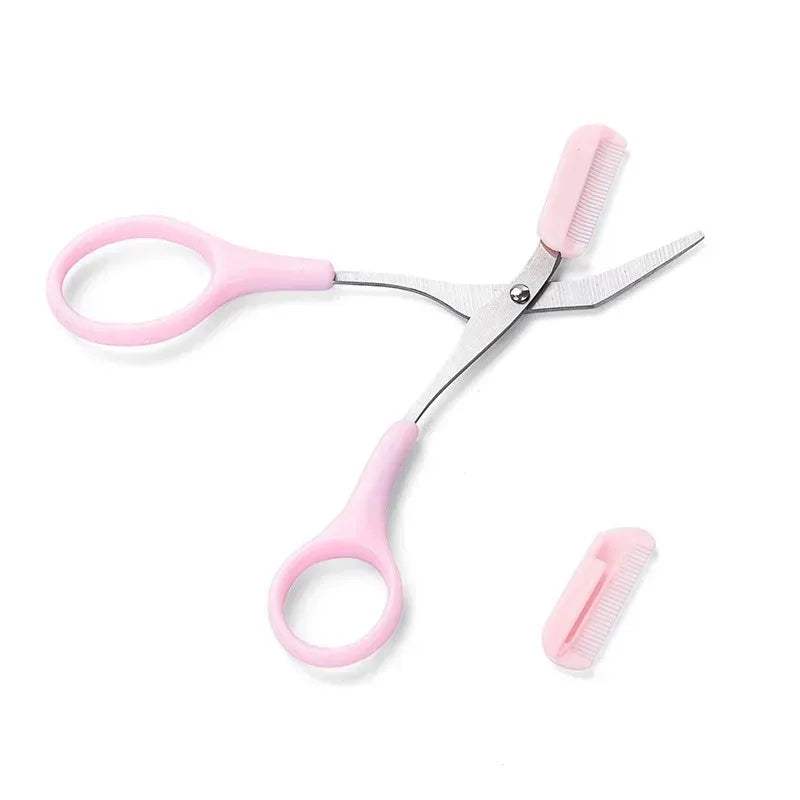 Stainless Steel Eyebrow Trimmer Scissors with Comb – 1/2/3/4 Pcs Eyebrow Shaping & Hair Removal Makeup Tools - Hardonia
