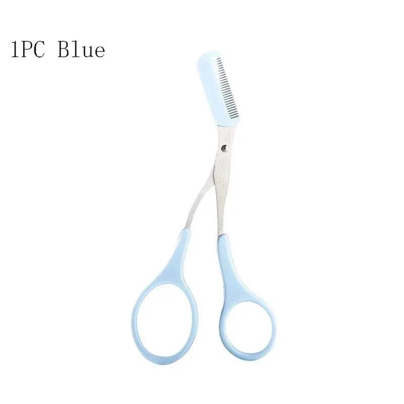Stainless Steel Eyebrow Trimmer Scissors with Comb – 1/2/3/4 Pcs Eyebrow Shaping & Hair Removal Makeup Tools - Hardonia