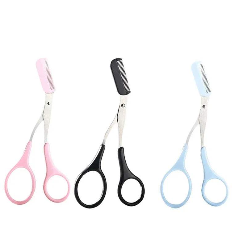 Stainless Steel Eyebrow Trimmer Scissors with Comb – 1/2/3/4 Pcs Eyebrow Shaping & Hair Removal Makeup Tools - Hardonia