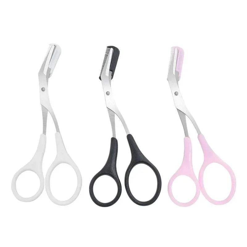 Stainless Steel Eyebrow Trimmer Scissors with Comb – 1/2/3/4 Pcs Eyebrow Shaping & Hair Removal Makeup Tools - Hardonia