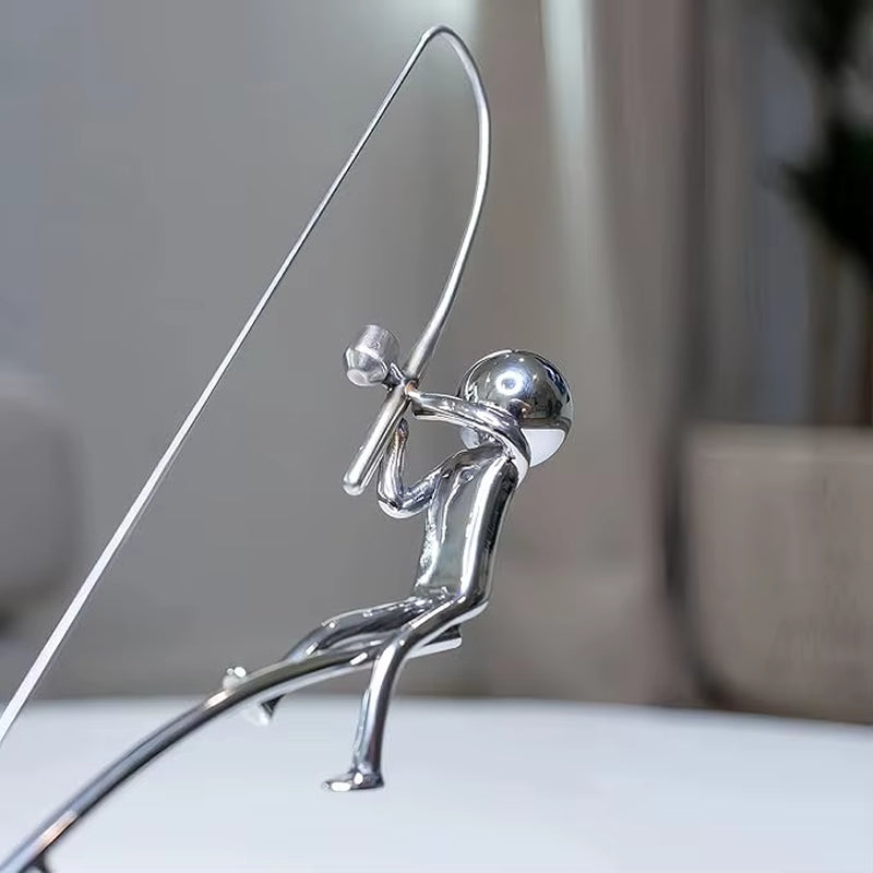 Catch the Perfect Vibe with Our Fisherman Balancing Sculpture 🐟🎣🏡 Ideal Decor for Angler Lovers!