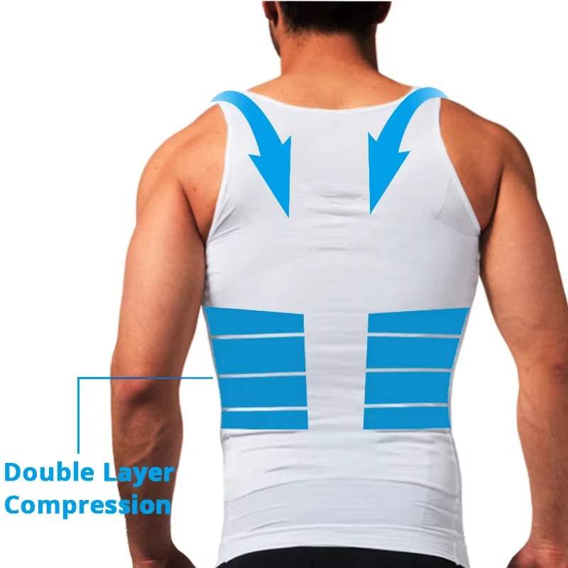 Elevate Your Confidence with Our Men's Slimming Shapewear Undershirt - Perfect Tummy Control Tank Top! - Hardonia
