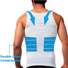 Elevate Your Confidence with Our Men's Slimming Shapewear Undershirt - Perfect Tummy Control Tank Top! thumbnail 3