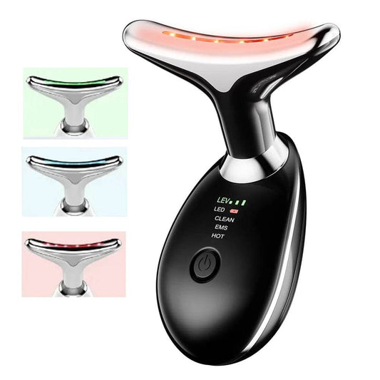 Hardonia handheld EMS facial toning device with LED light therapy for skin care and muscle stimulation