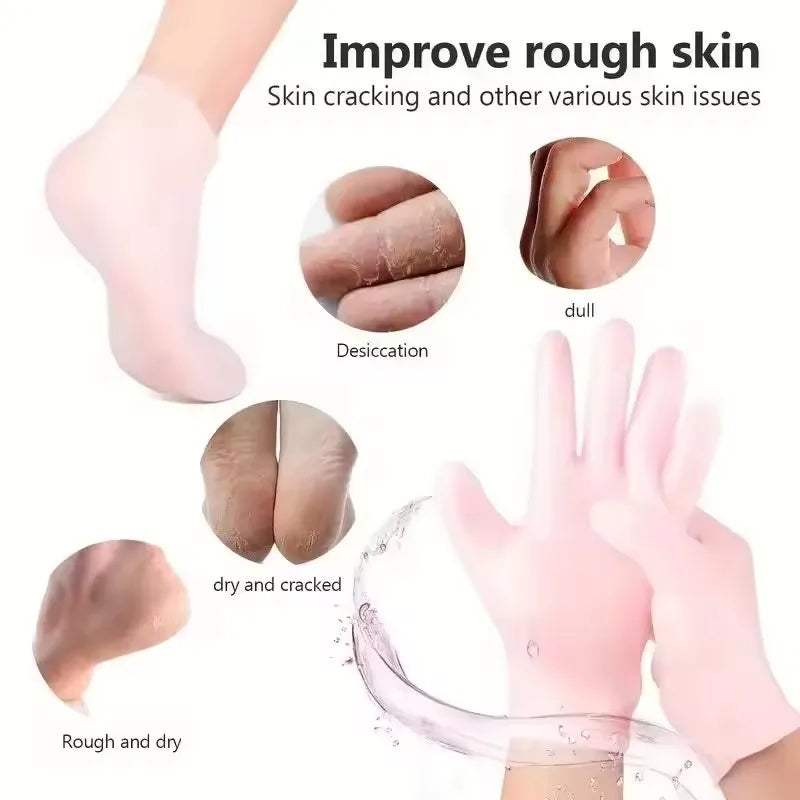 Revitalize Your Skin with Our 2-Pack Silicone Moisturizing Gloves - Your Go-To Tool for Silky Smooth Hands! - Hardonia