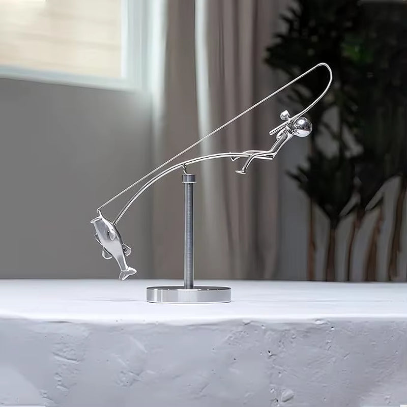 Catch the Perfect Vibe with Our Fisherman Balancing Sculpture 🐟🎣🏡 Ideal Decor for Angler Lovers!
