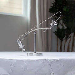 Catch the Perfect Vibe with Our Fisherman Balancing Sculpture 🐟🎣🏡 Ideal Decor for Angler Lovers! thumbnail 2