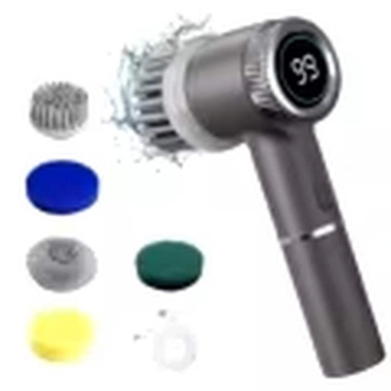 Wireless Electric Cleaning Brush – Powerful IPX7 Waterproof Handheld Scrubber with 4 Brush Heads, USB-C Rechargeable Household Cleaner - Hardonia