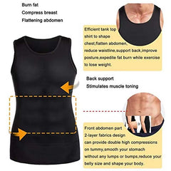 Elevate Your Confidence with Our Men's Slimming Shapewear Undershirt - Perfect Tummy Control Tank Top! thumbnail 6