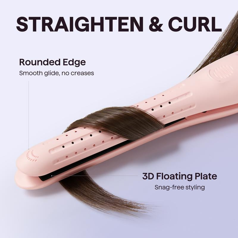 Hardonia 3D Floating Plate Straighten and Curl Hair Tool for Snag-Free Styling with Rounded Edge