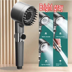 High-Pressure Filter Shower Head with 3 Adjustable Spray Modes and Integrated Massage Brush for a Luxurious Shower Experience thumbnail 9