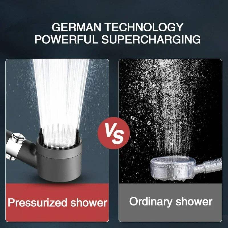 High-Pressure Filter Shower Head with 3 Adjustable Spray Modes and Integrated Massage Brush for a Luxurious Shower Experience - Hardonia