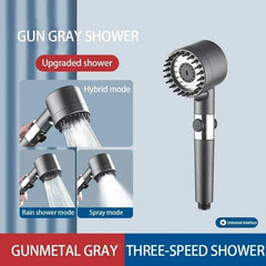 High-Pressure Filter Shower Head with 3 Adjustable Spray Modes and Integrated Massage Brush for a Luxurious Shower Experience thumbnail 3