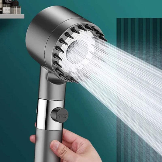 High-Pressure Filter Shower Head with 3 Adjustable Spray Modes and Integrated Massage Brush for a Luxurious Shower Experience - Hardonia