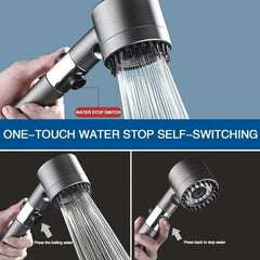High-Pressure Filter Shower Head with 3 Adjustable Spray Modes and Integrated Massage Brush for a Luxurious Shower Experience thumbnail 4