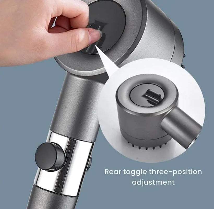 High-Pressure Filter Shower Head with 3 Adjustable Spray Modes and Integrated Massage Brush for a Luxurious Shower Experience - Hardonia