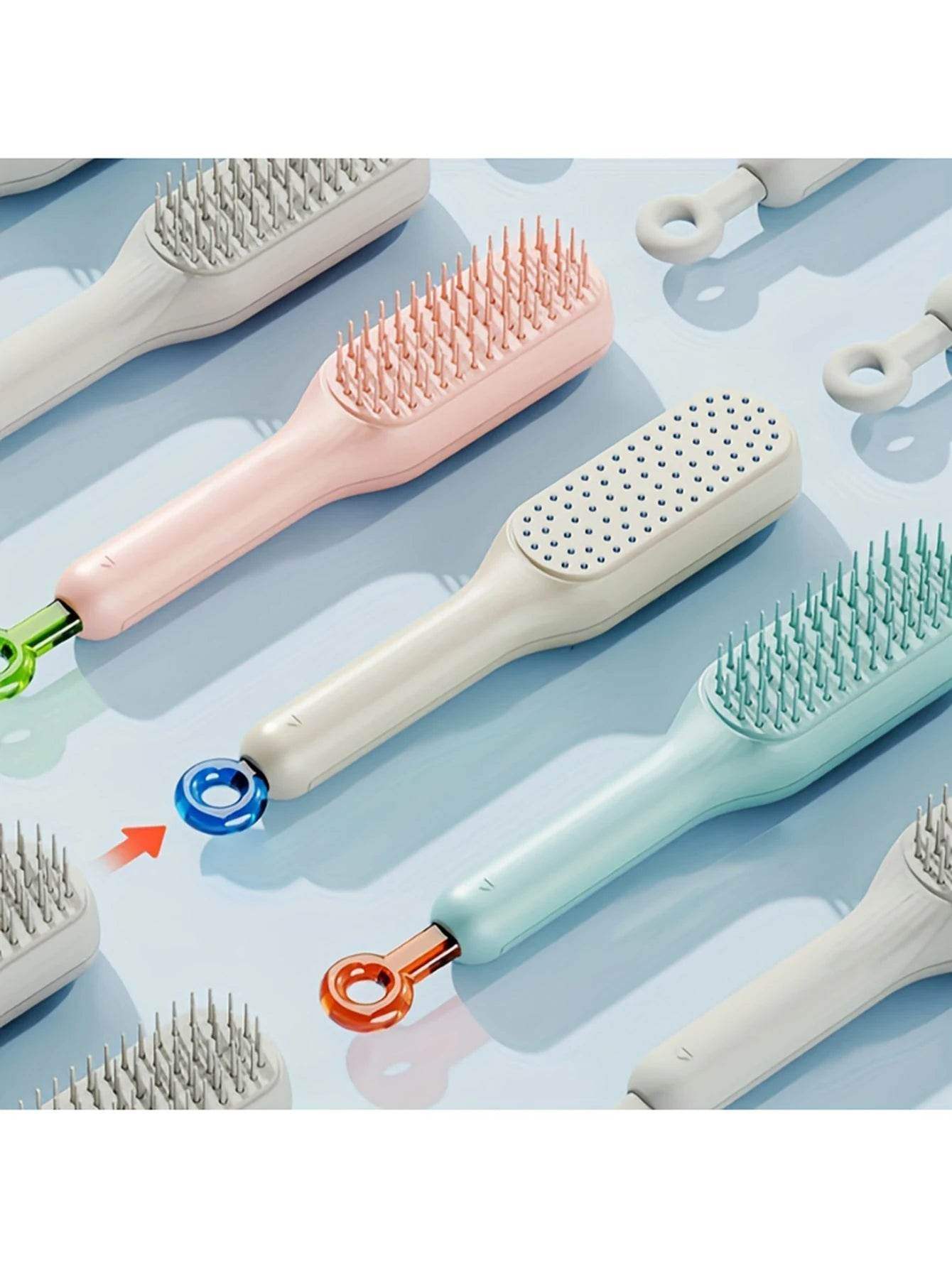 Self-Cleaning Hair Brush – Retractable Bristles, Anti-Static Massage Comb - Hardonia