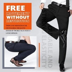 Men’s Business Casual Dress Pants – High Waist Stretch Slim Fit Trousers, Wrinkle-Resistant Quick-Dry Fabric, Multi-Pocket Design thumbnail 2