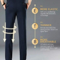 Men’s Business Casual Dress Pants – High Waist Stretch Slim Fit Trousers, Wrinkle-Resistant Quick-Dry Fabric, Multi-Pocket Design thumbnail 5