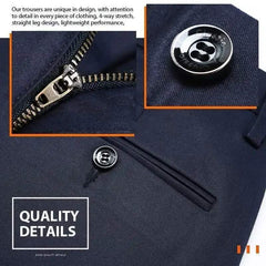 Men’s Business Casual Dress Pants – High Waist Stretch Slim Fit Trousers, Wrinkle-Resistant Quick-Dry Fabric, Multi-Pocket Design thumbnail 3